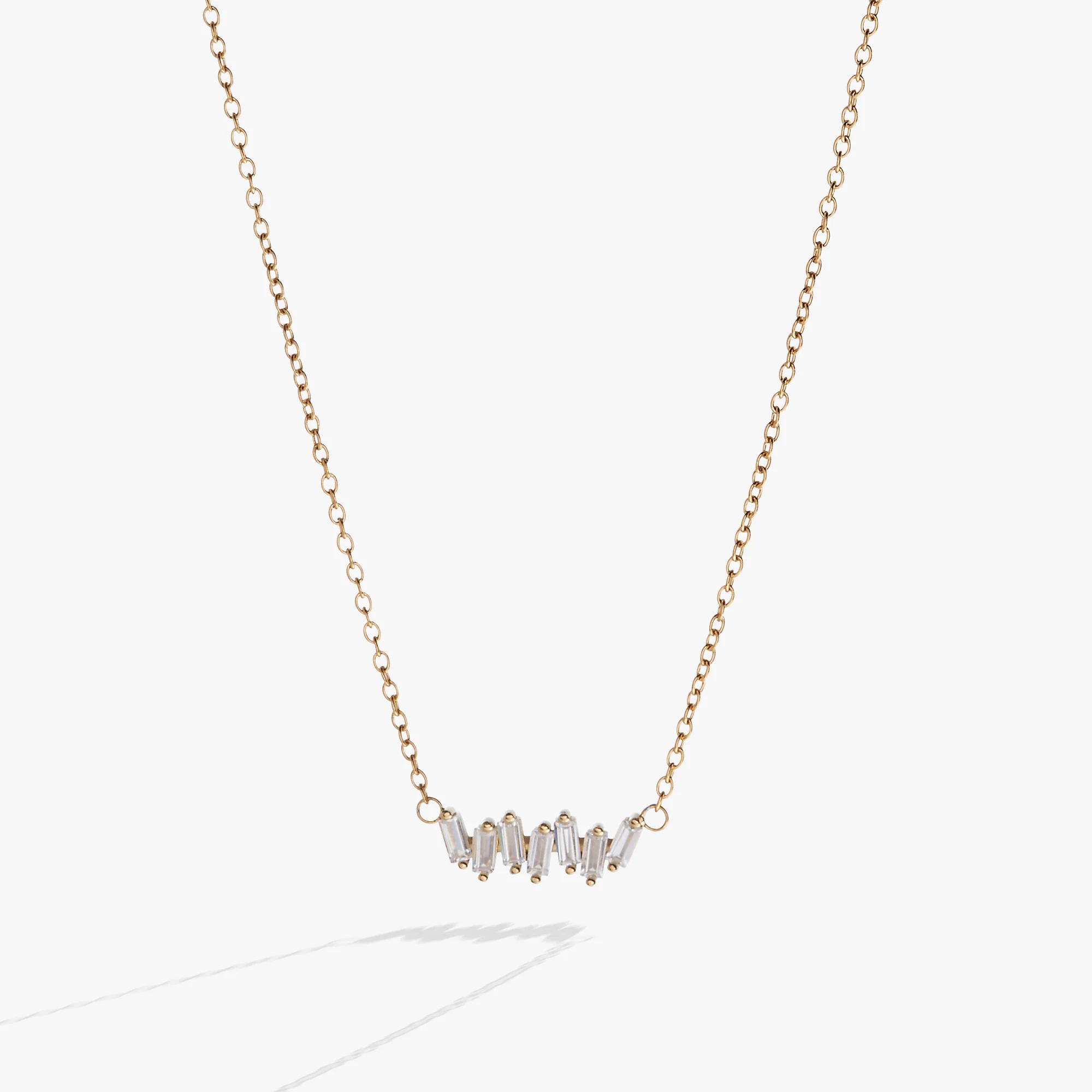 Image of Crystal Baguette Bar Necklace