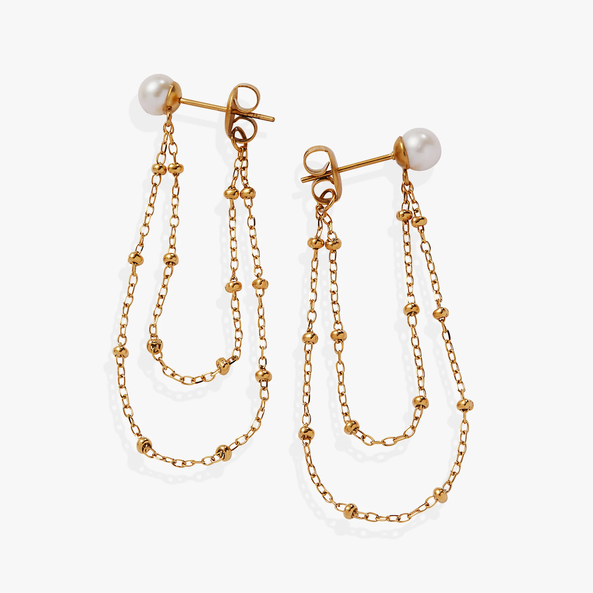 Image of Freshwater Pearl Front-and-Back Earrings