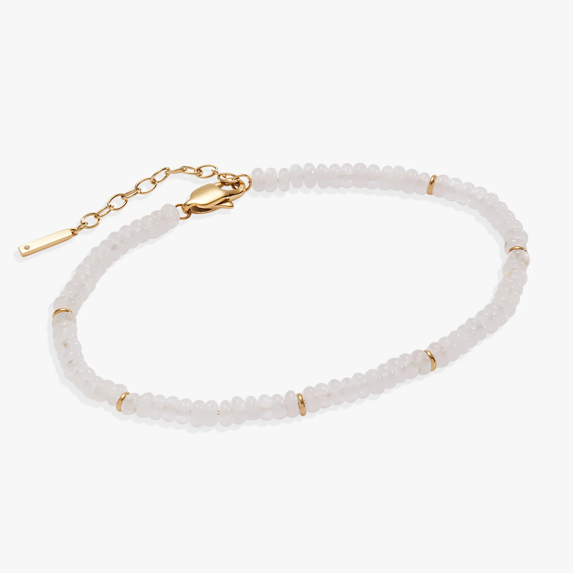 Image of Clear Quartz Semi-Precious Beaded Anklet