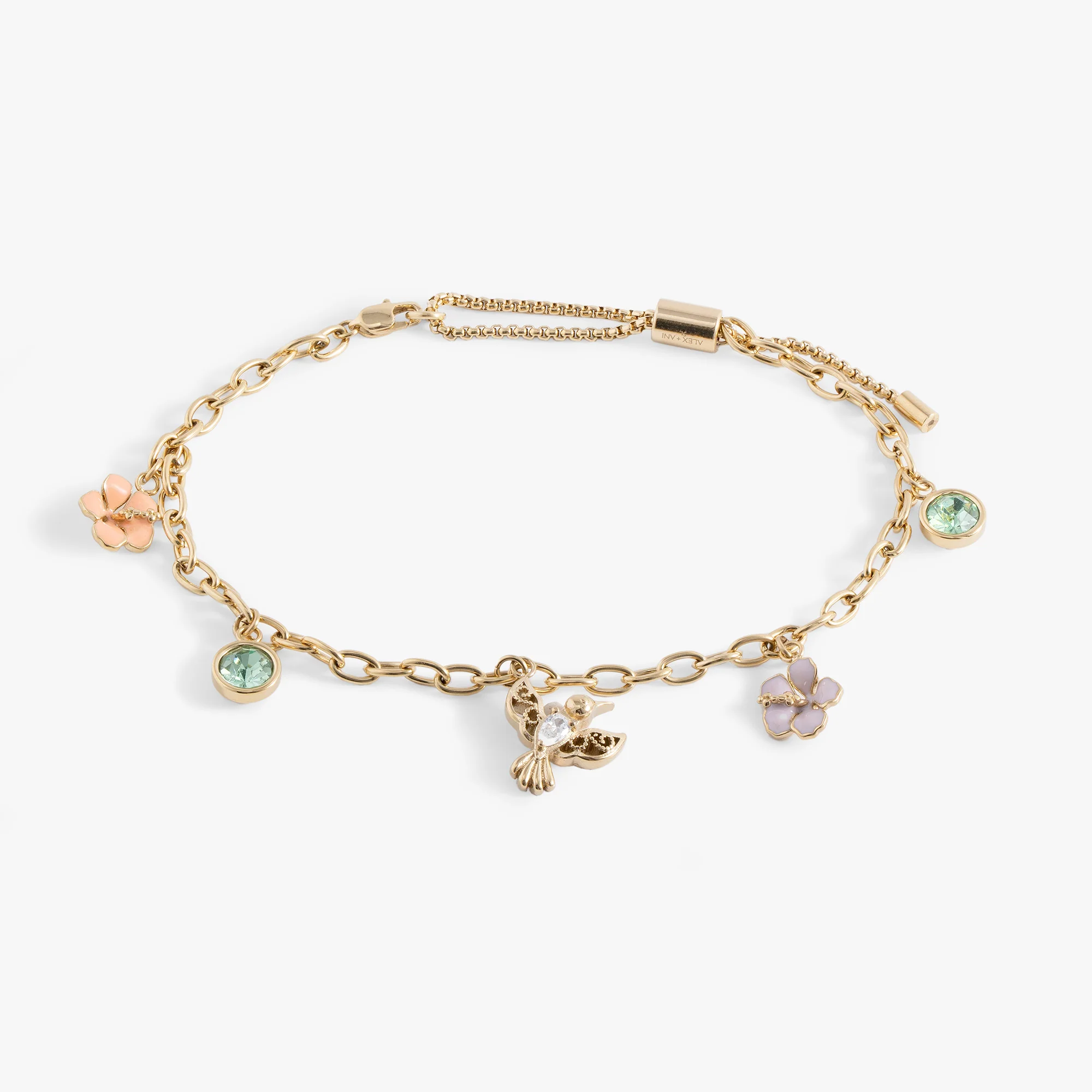 Image of Hummingbird Multicharm Adjustable Anklet
