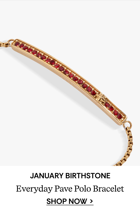 January Everyday Birthstone Pave Bolo Bracelet