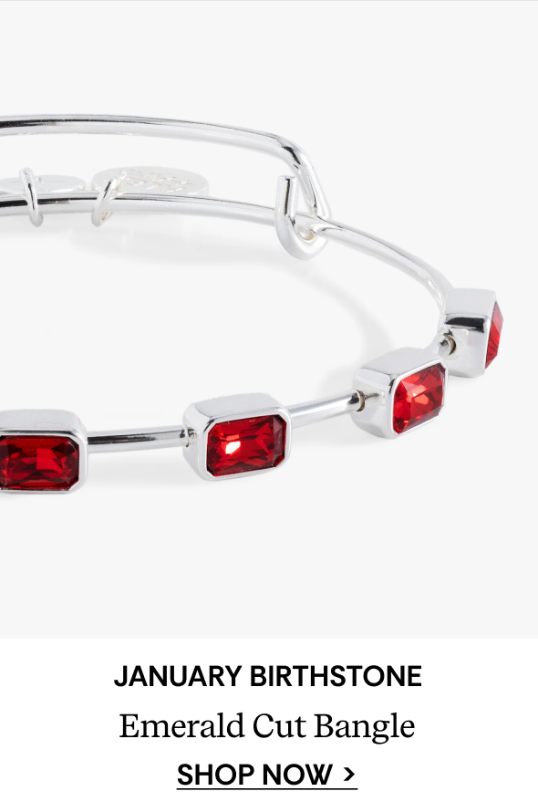 January Birthstone Emerald Cut Bangle