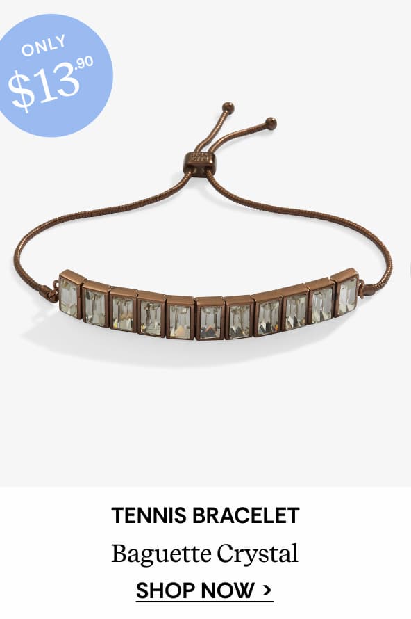 Shop Baguette Crystal Tennis Bracelet