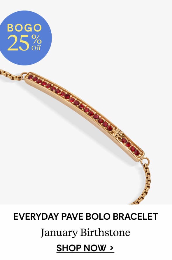 Shop January Everyday Birthstone Pave Bolo Bracelet