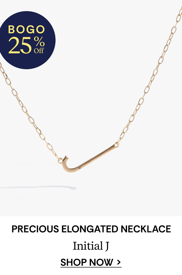 Shop Initial J Precious Elongated Necklace