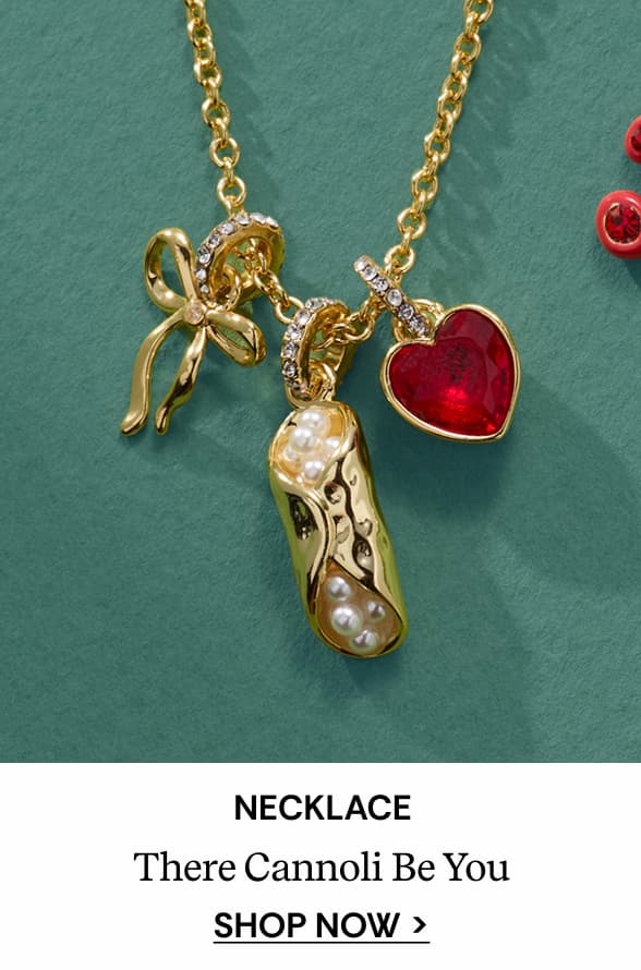 Shop 'There Cannoli Be You' Bow & Heart Multi Charm Cluster Necklace