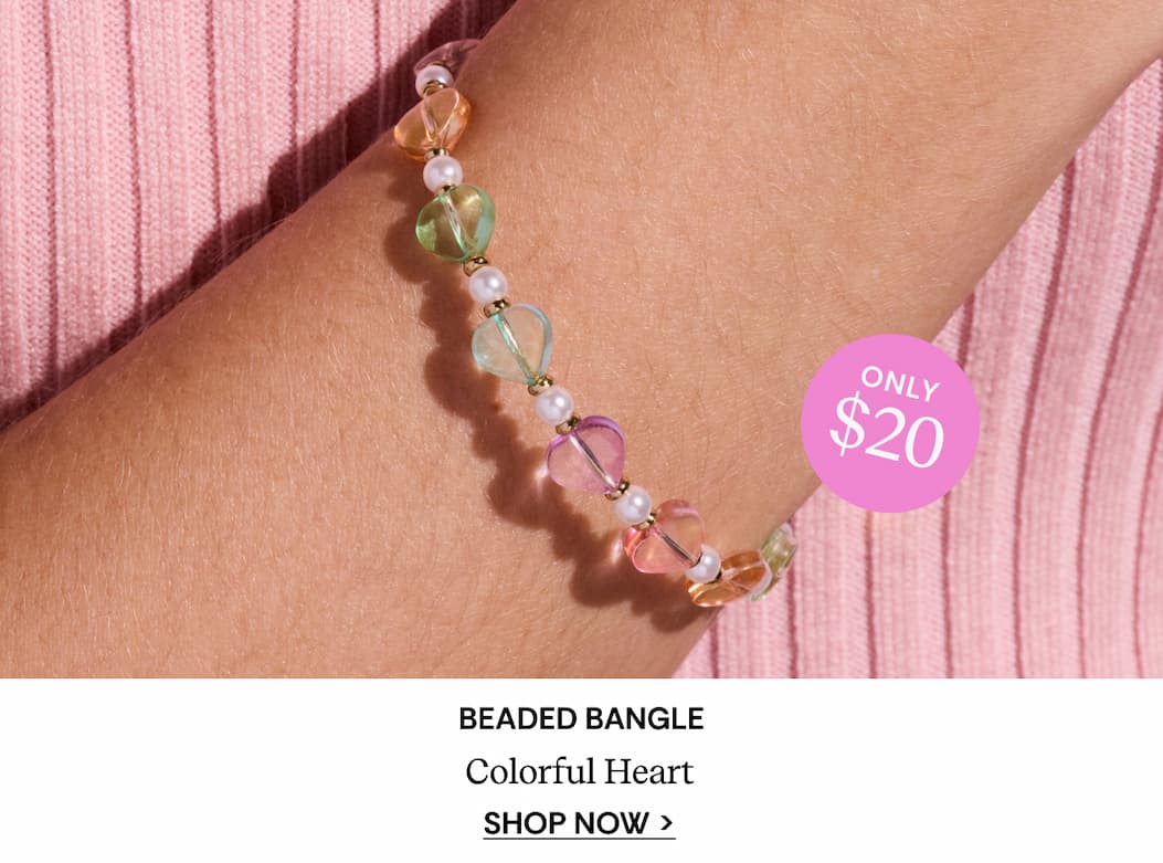 Shop Colorful Heart Beaded Bangle