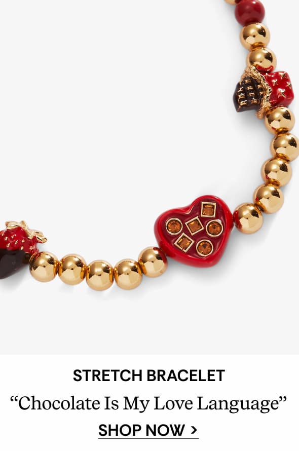 Shop ”Chocolate Is My Love Language” Stretch Bracelet