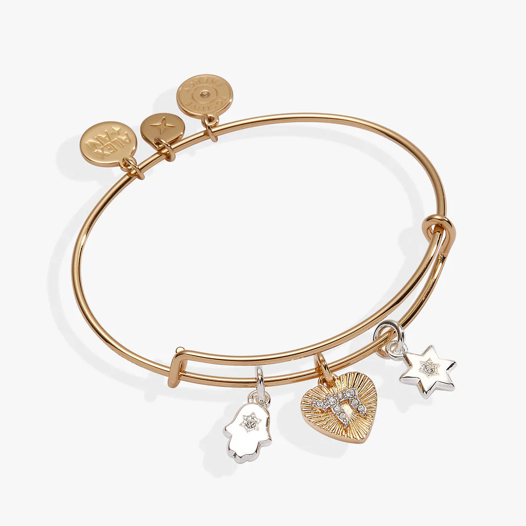Image of Faith and Family Star of David Charm Bangle