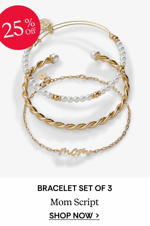 Shop Mom Script Bracelet, Set of 3