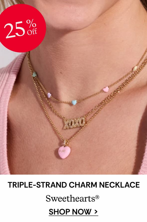 Shop Sweethearts® Triple-Strand Charm Necklace