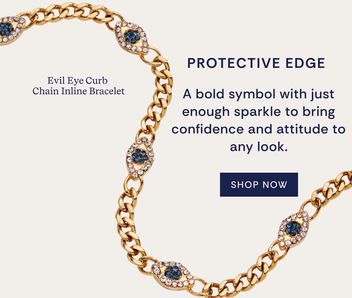Shop Evil Eye Curb Chain Inline Bracelet