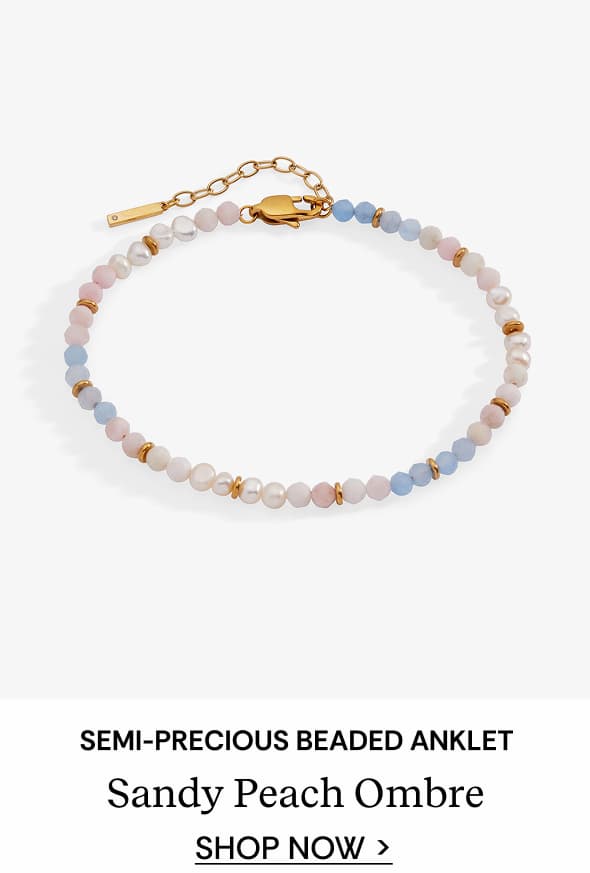 Shop Sandy Peach Ombre Semi-Precious Beaded Anklet