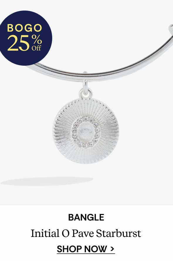Shop Initial O Pave Starburst Texture Bangle