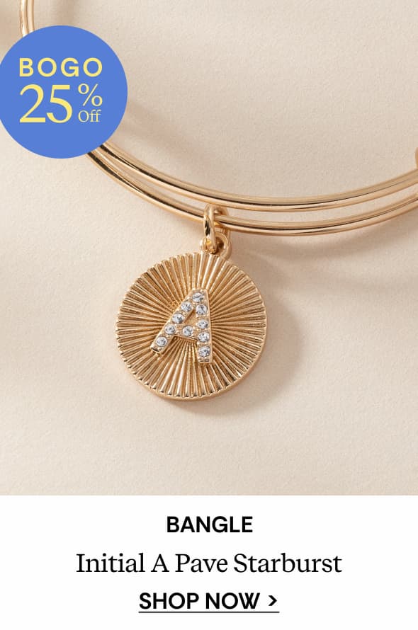Shop Initial A Pave Starburst Texture Bangle