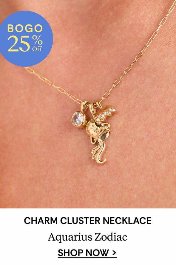 Shop Aquarius Zodiac Charm Cluster Necklace