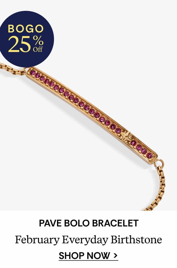 Shop February Everyday Birthstone Pave Bolo Bracelet