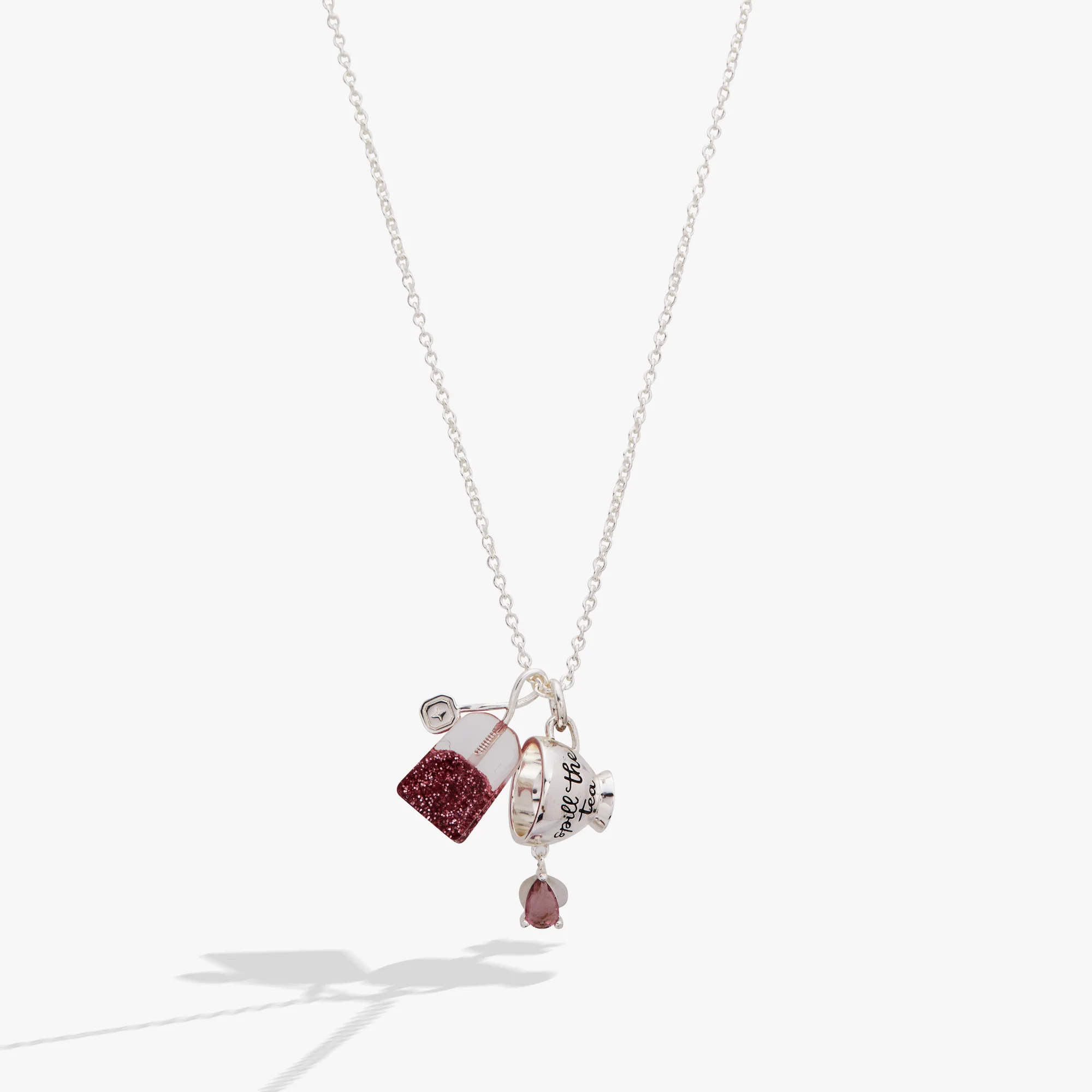 Image of 'Spill the Tea' Cup & Tea Bag Charm Pendant Necklace