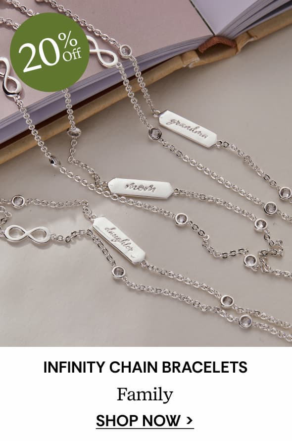 Shop Infinity Chain Bracelets