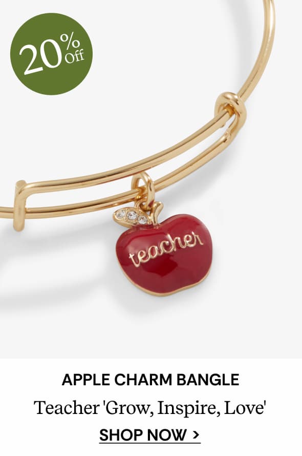 Shop Teacher 'Grow, Inspire, Love' Apple Charm Bangle