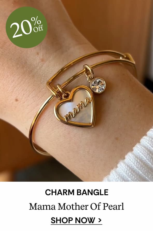 Shop Mamá Mother of Pearl Heart Charm Bangle