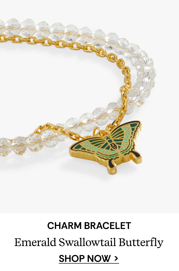 Shop Emerald Swallowtail Butterfly Charm Bracelet