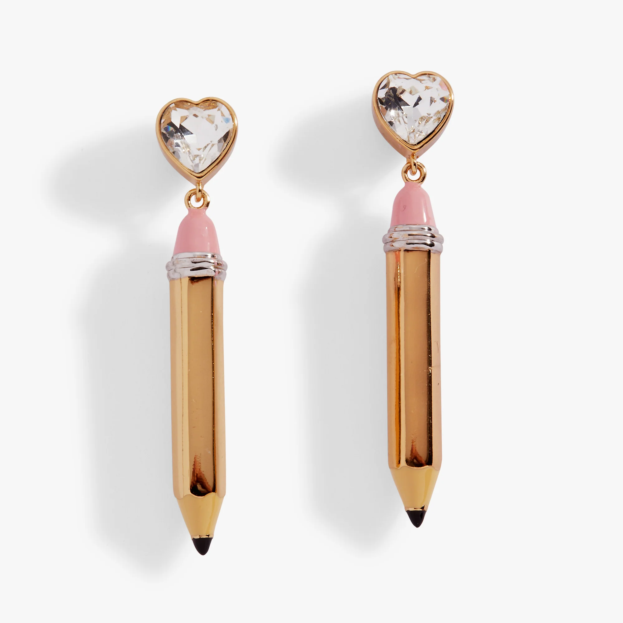 Image of Pencil Heart Drop Earrings