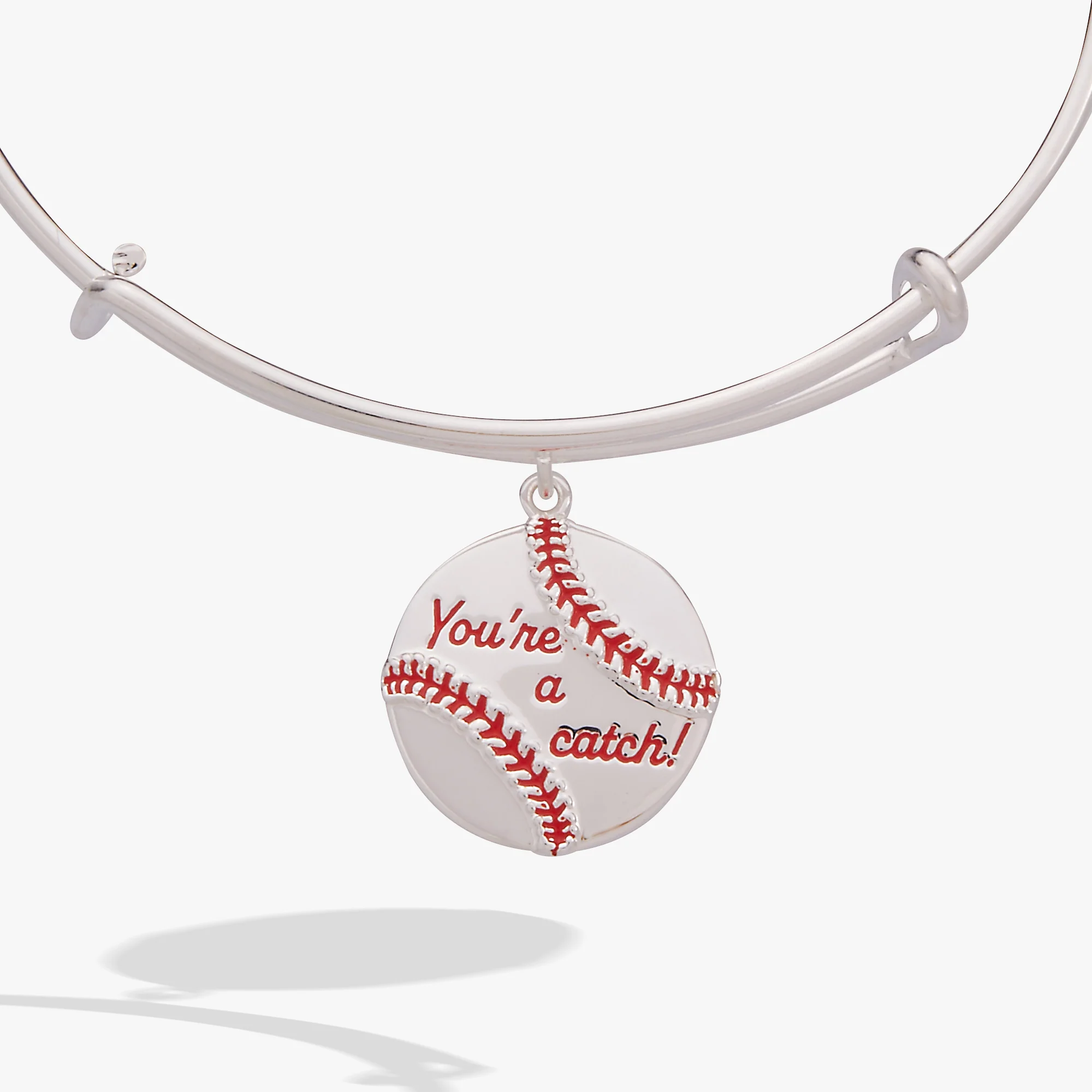 Image of "You're A Catch" Baseball Charm Bangle