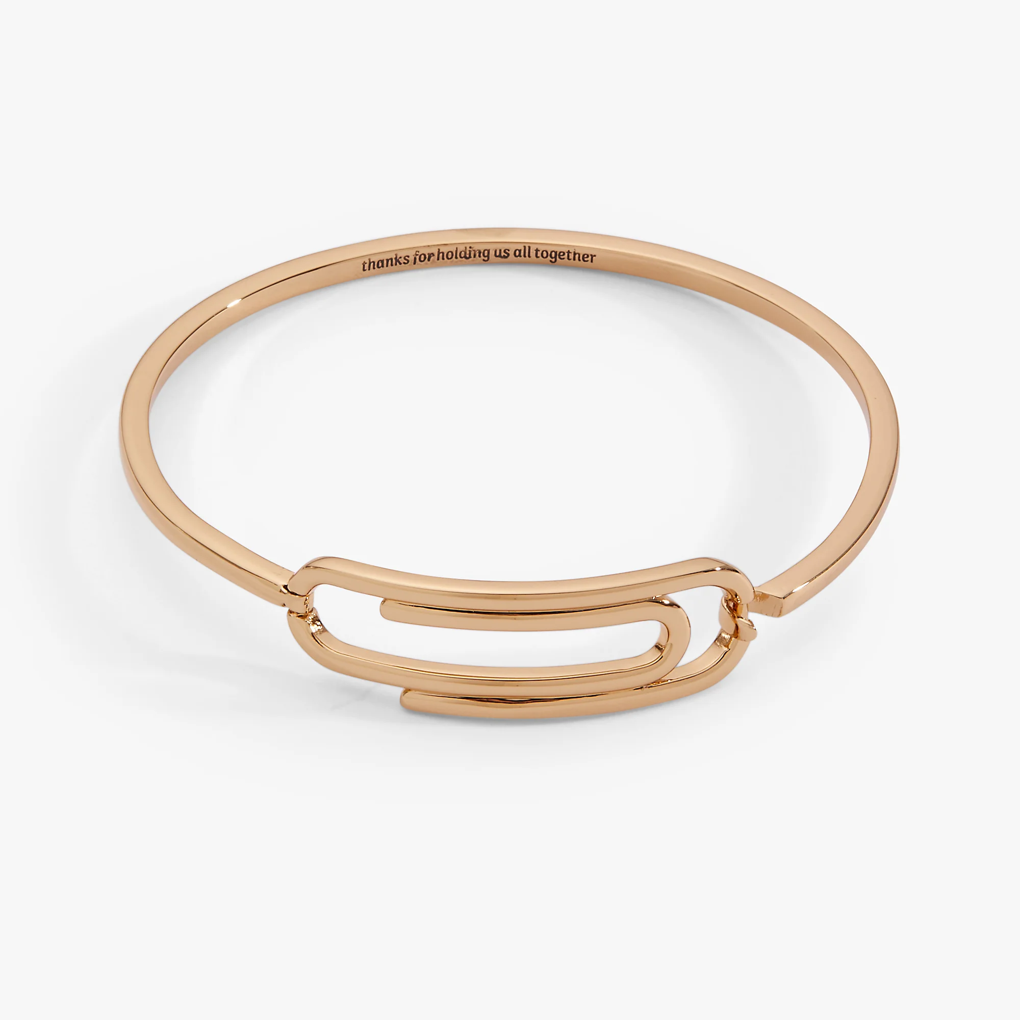 Image of 'Thanks For Holding Us All Together' Paperclip Tension Bangle
