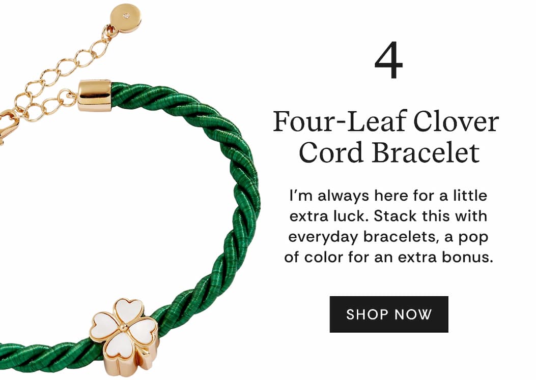 Shop Four Leaf Clover Cord Bracelet