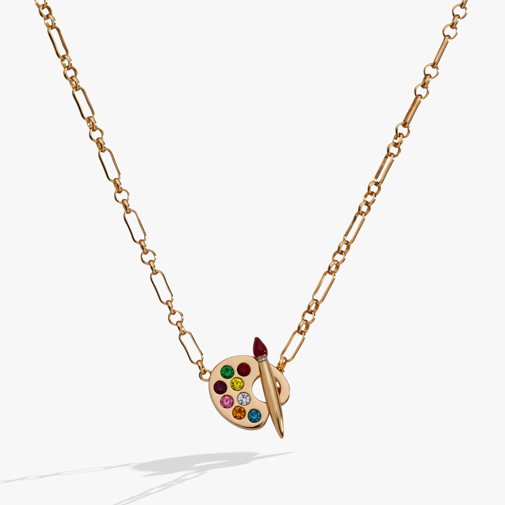 Image of Artist Palette & Paint Brush Toggle Necklace