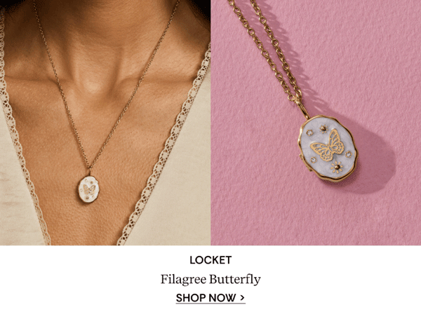 Shop Filigree Butterfly Locket Pendant Necklace
