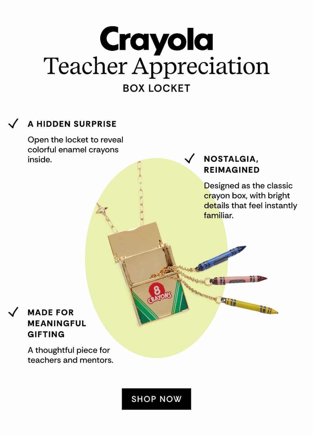 Crayola Teacher Appreciation Box Locket