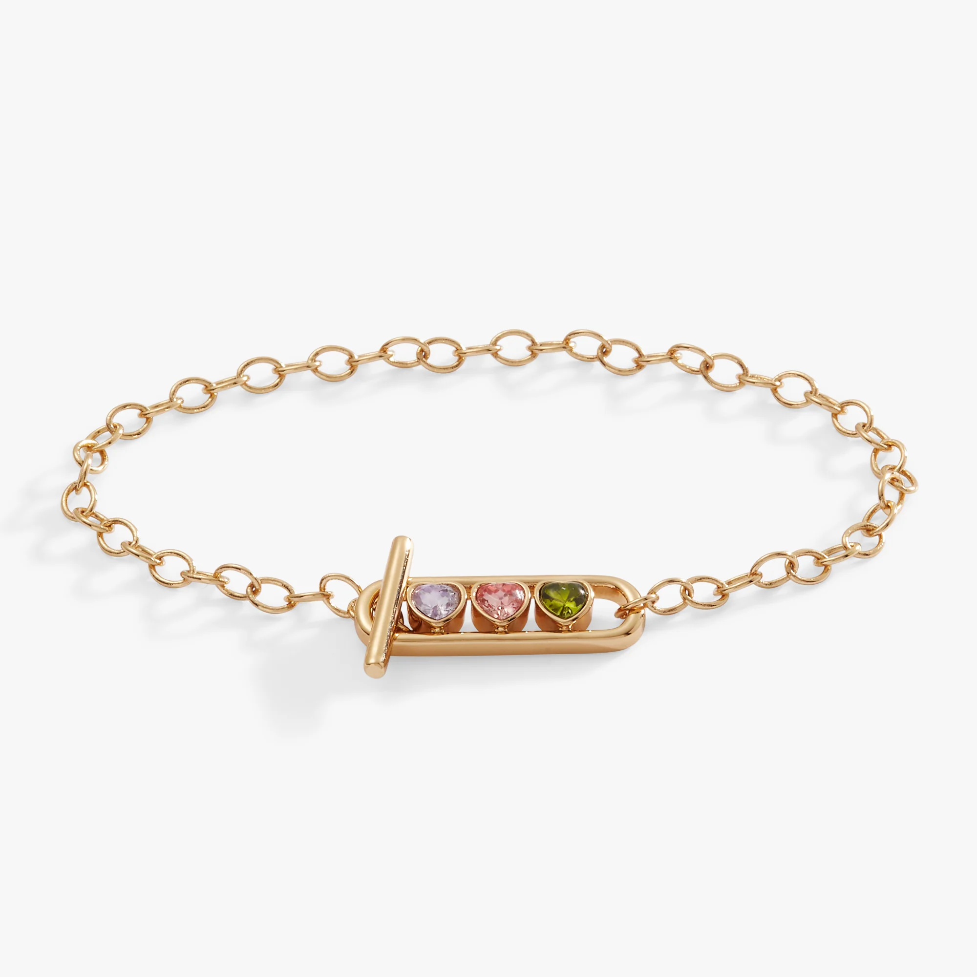 Image of Heart Crystal Toggle Bracelet