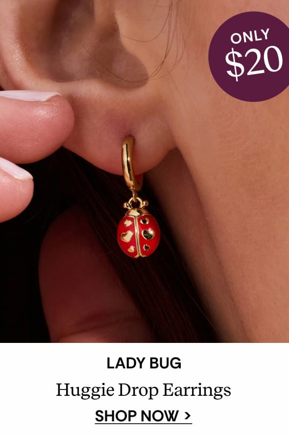 Shop Ladybug Huggie Drop Earrings