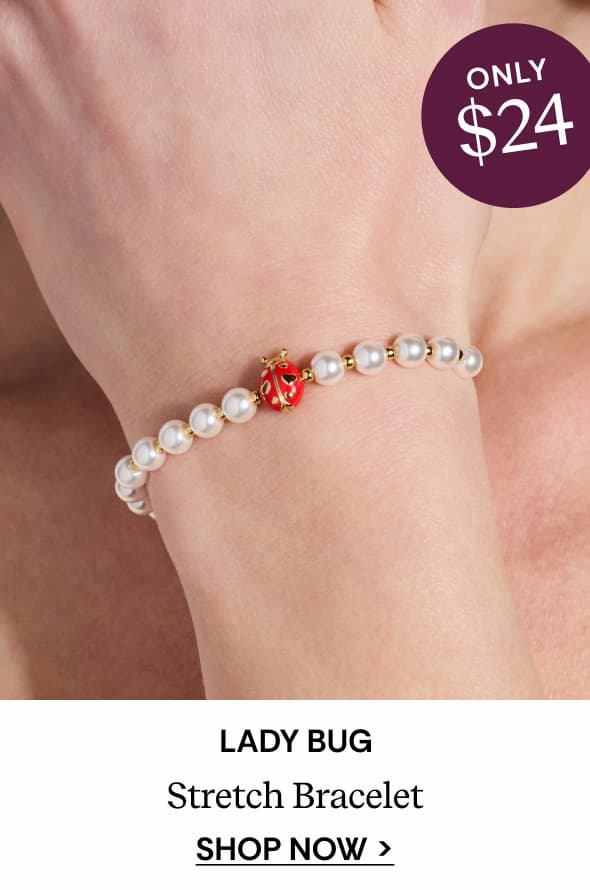 Shop Ladybug Pearl Stretch Bracelet
