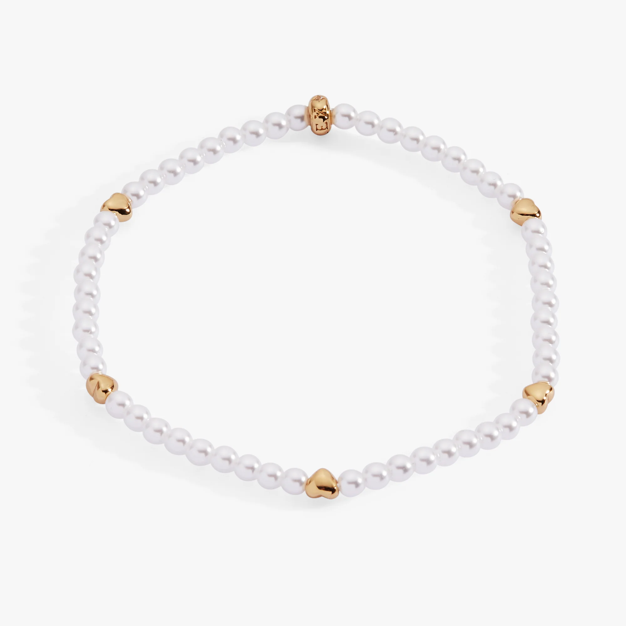 Image of Heart and Pearl Stretch Bracelet