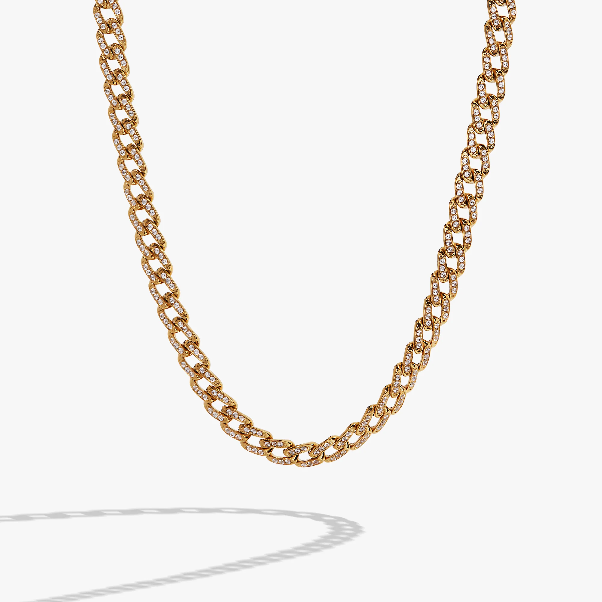 Image of Crystal Pave Curb Chain Necklace
