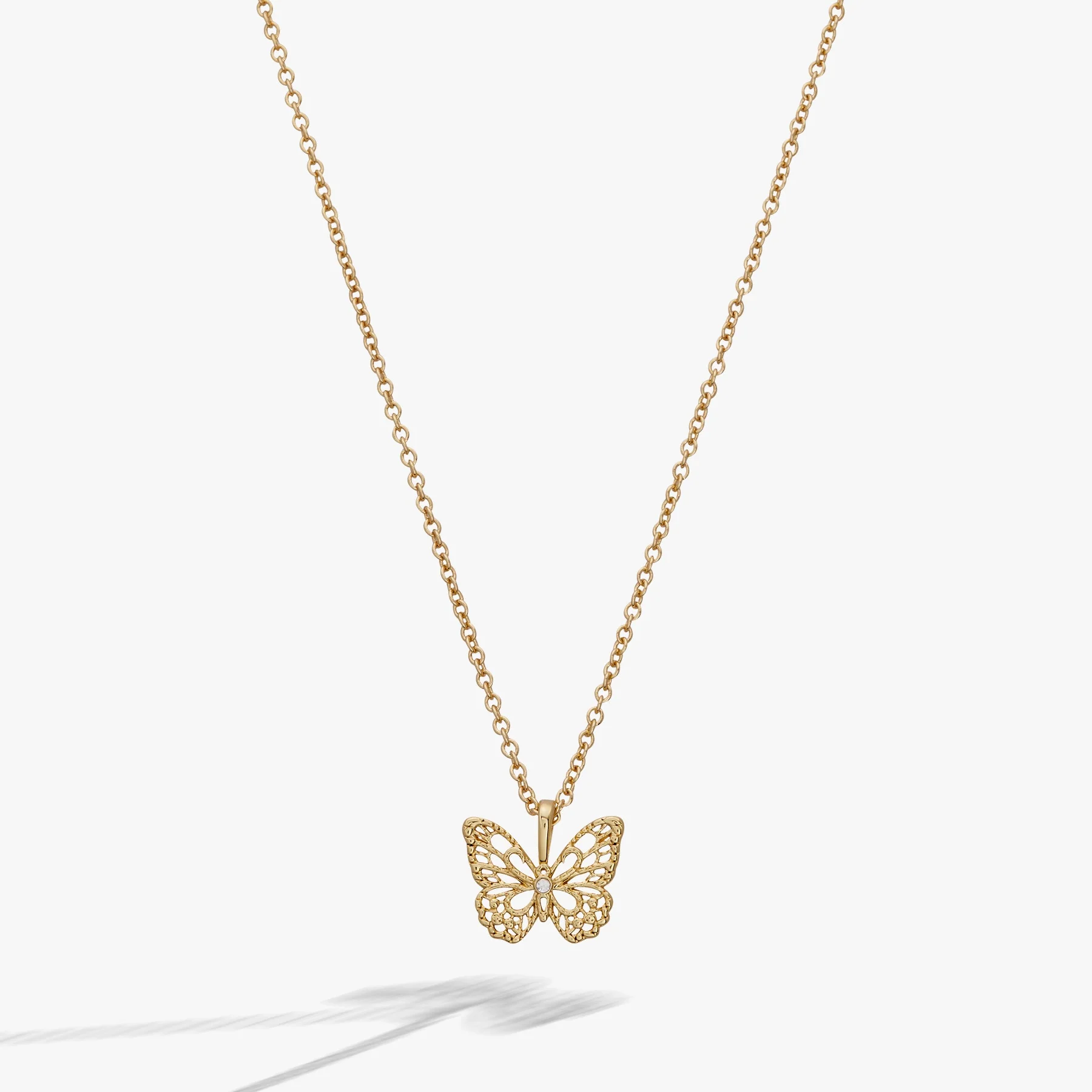 Image of Filigree Butterfly Pendant Necklace