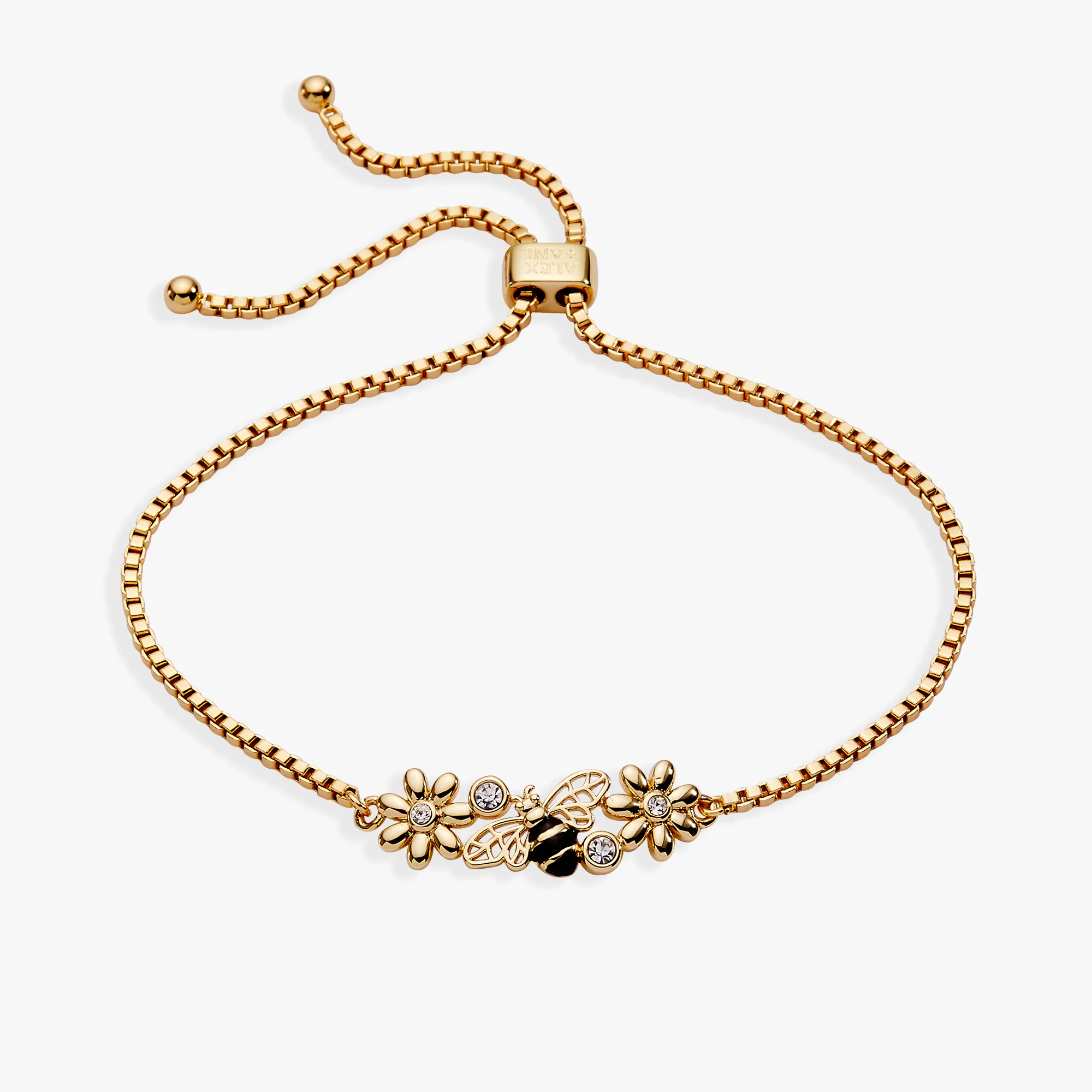 Image of Bee & Daisy Cluster Bolo Bracelet