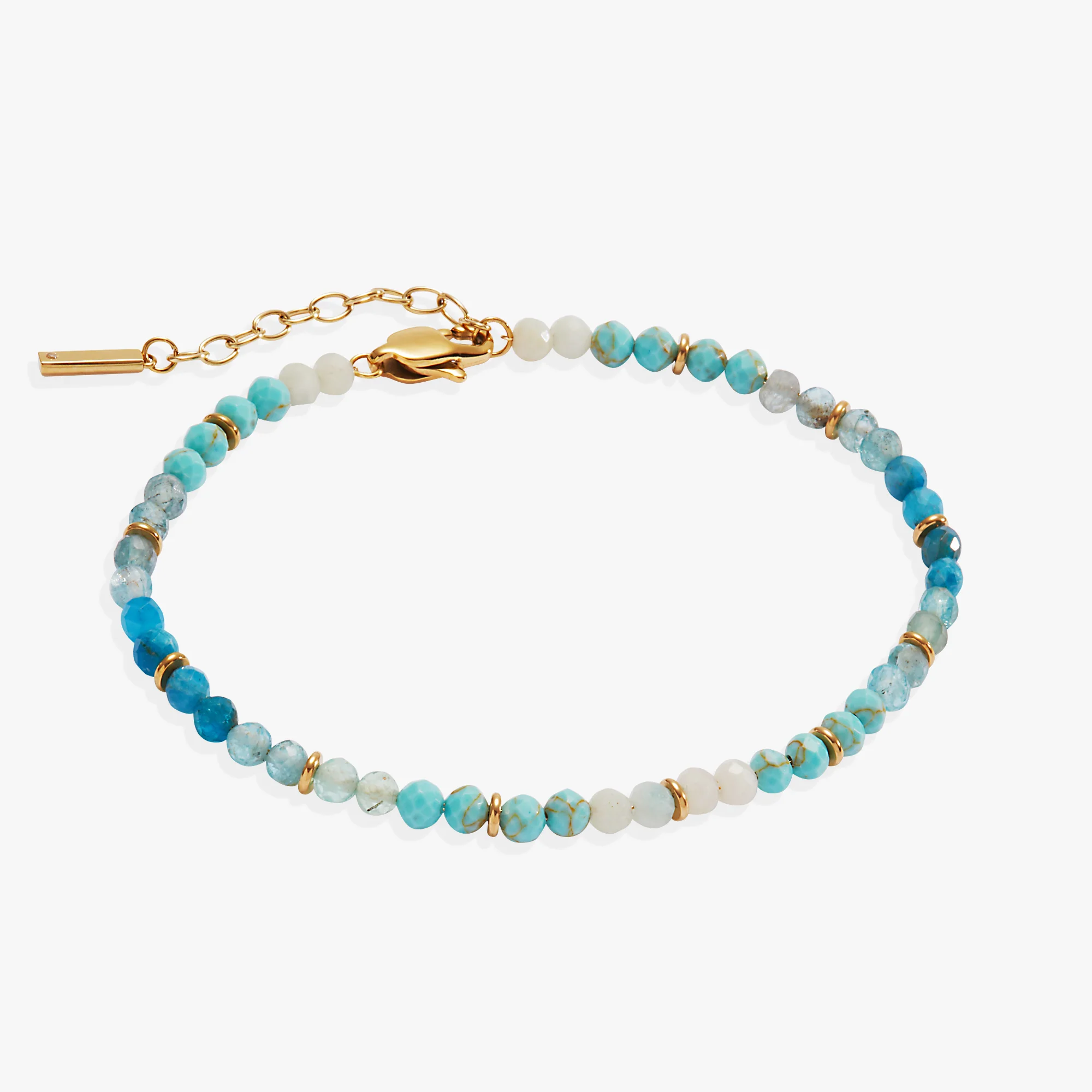 Image of Turquoise Ombre Semi-Precious Beaded Anklet