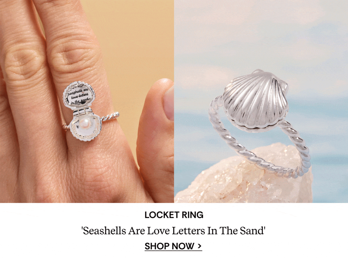 Shop Salt + Sea 'Seashells Are Love Letters In The Sand' Locket Ring