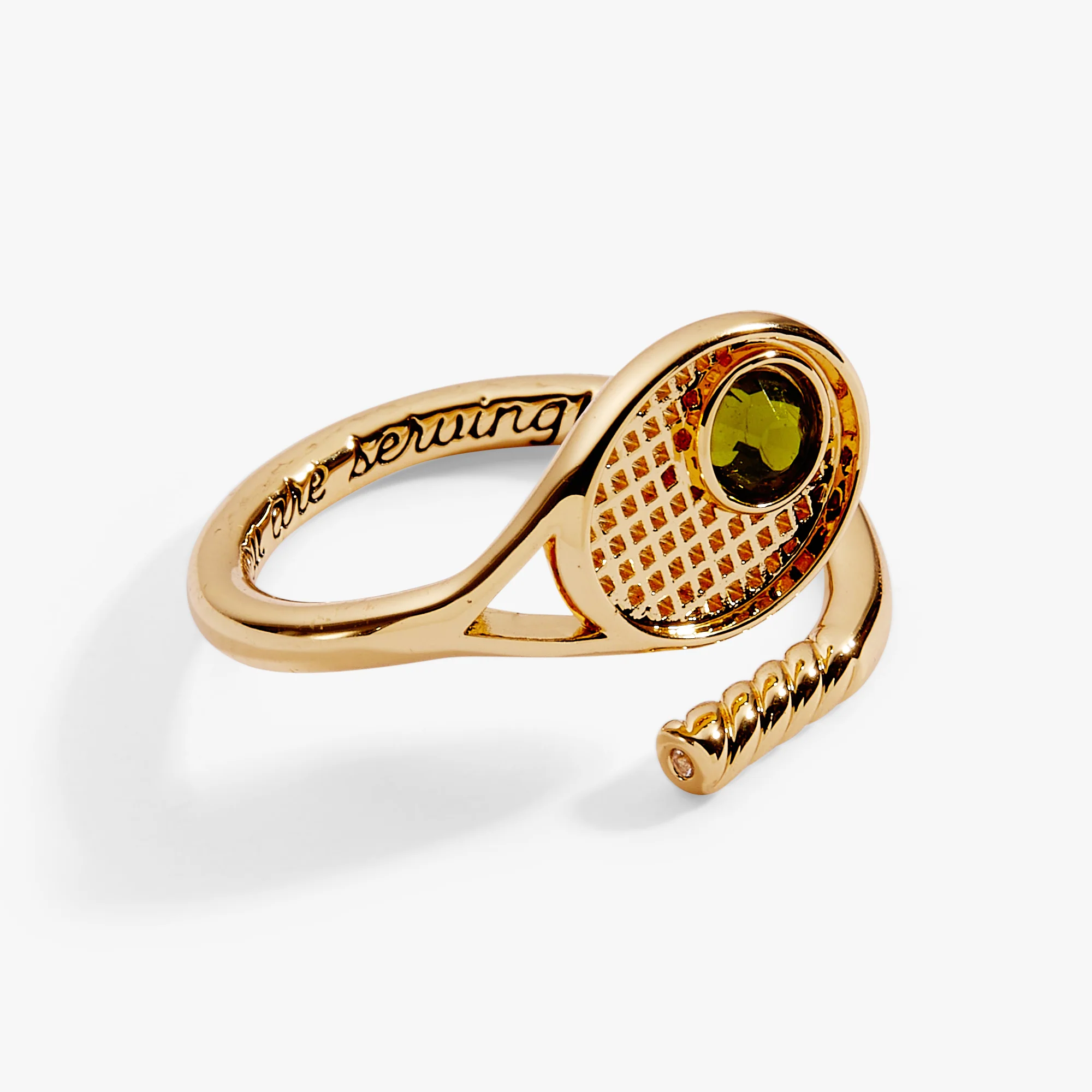 Image of Tennis Racket 'You Are Serving' Wrap Ring