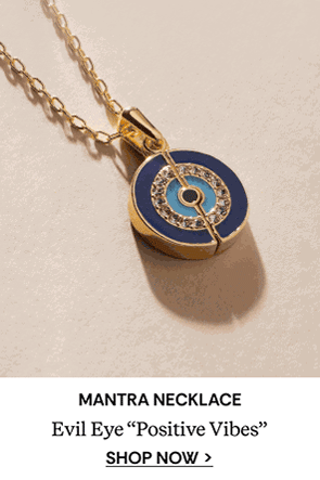 Shop Evil Eye 'Positive Vibes' Mantra Necklace