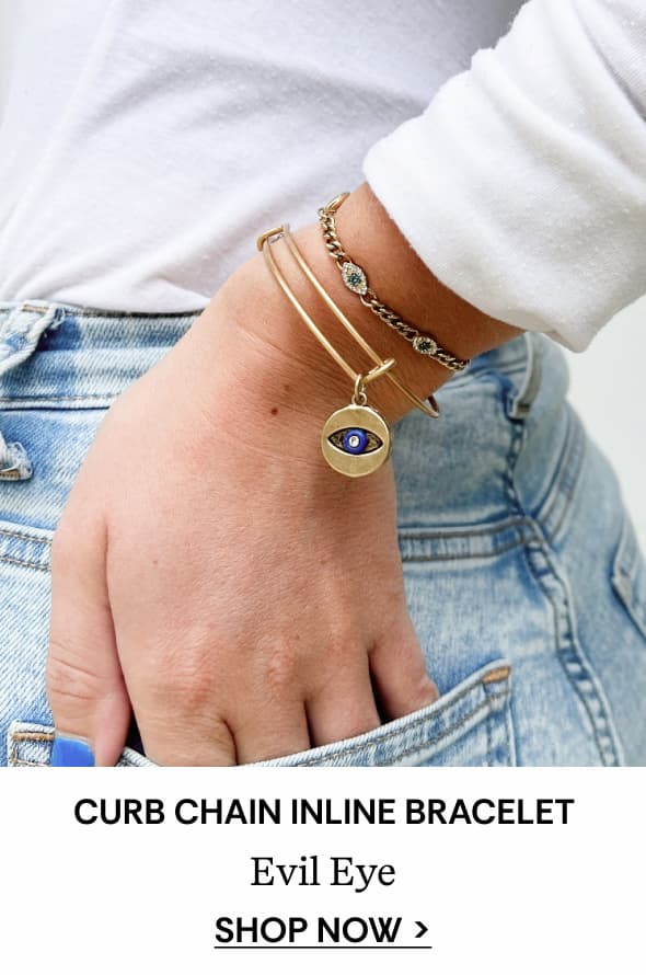 Shop Evil Eye Curb Chain Inline Bracelet