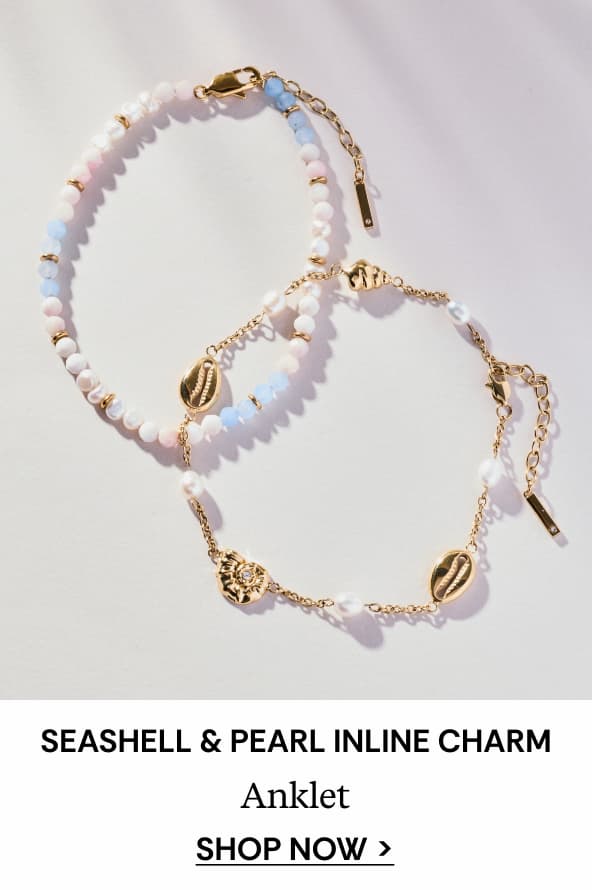 Shop Seashell & Pearl Inline Charm Anklet