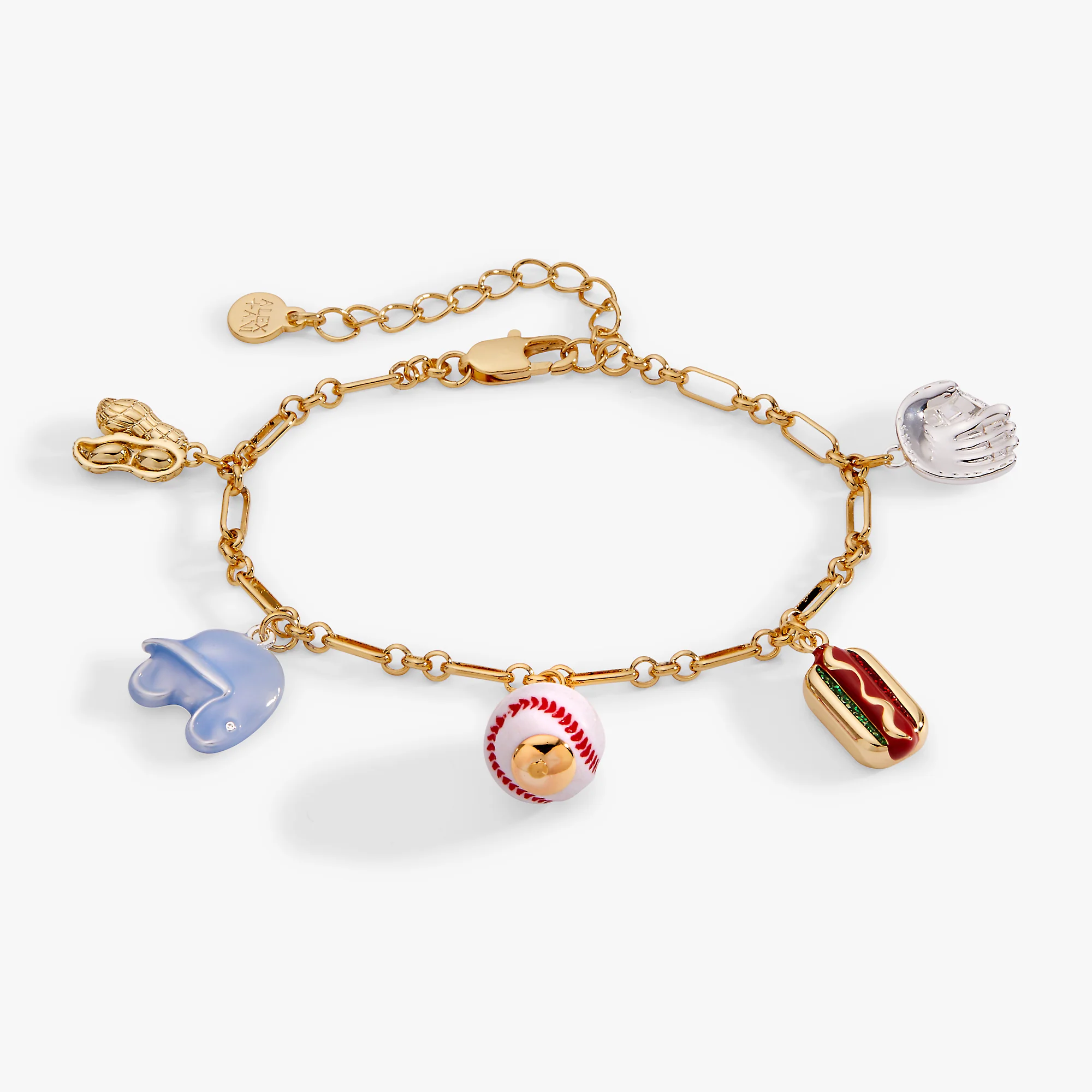 Image of 'Take Me Out to the Ballgame' Baseball Charm Bracelet