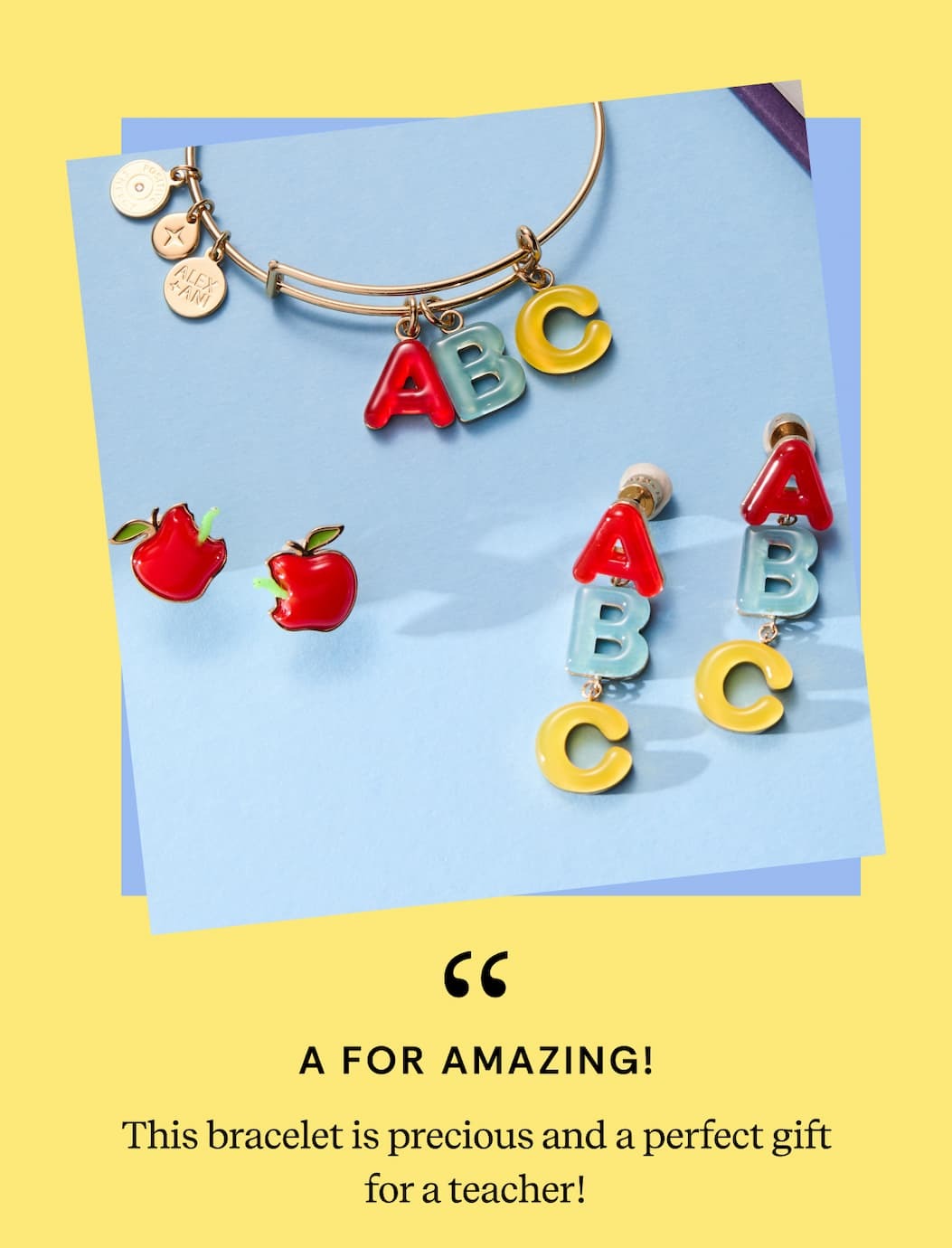A for amazing! This bracelet is precious and a perfect gift for a teacher!