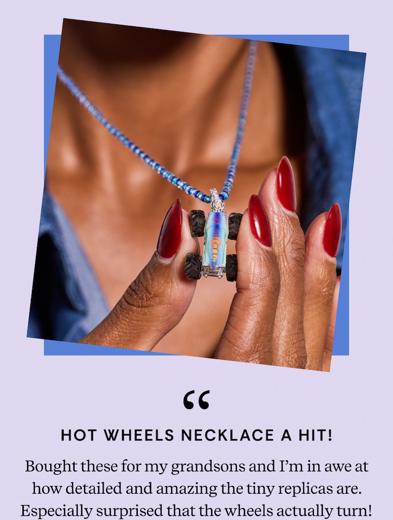 Hot wheel necklace a hit!