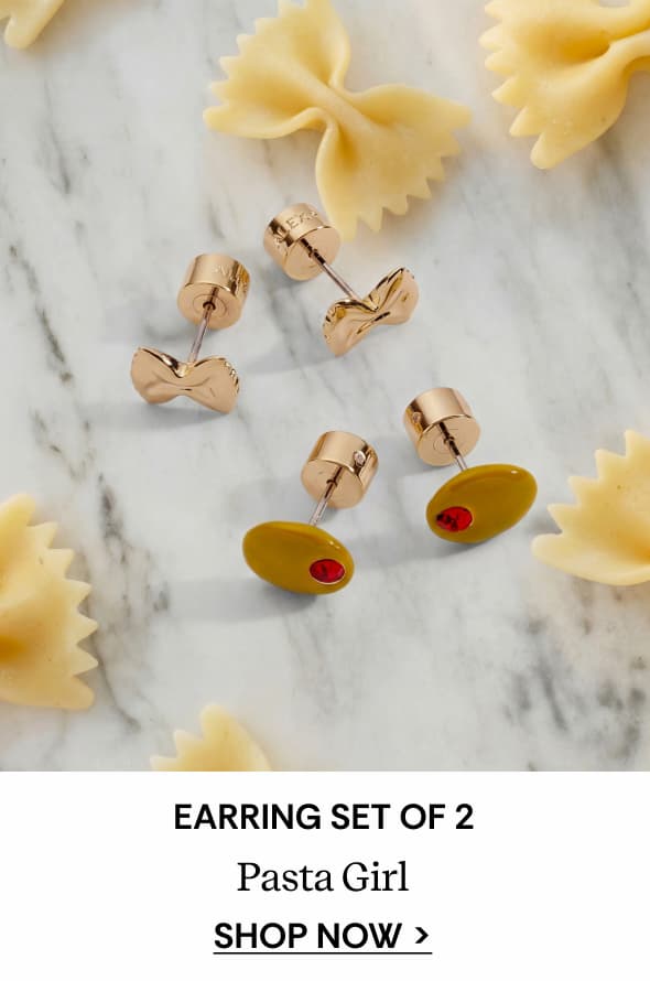 Shop Pasta Girl Stud Earrings Set Of 2